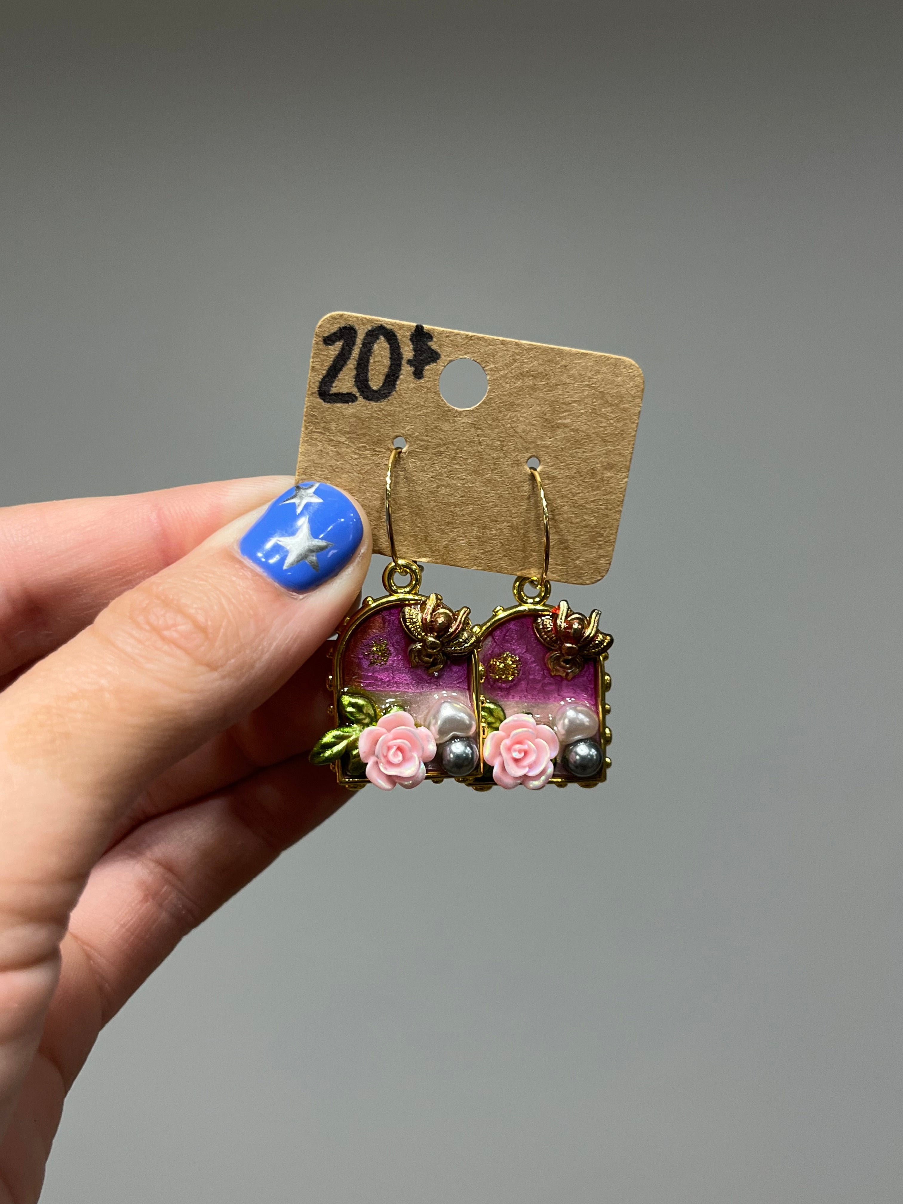 Beehive framed earrings