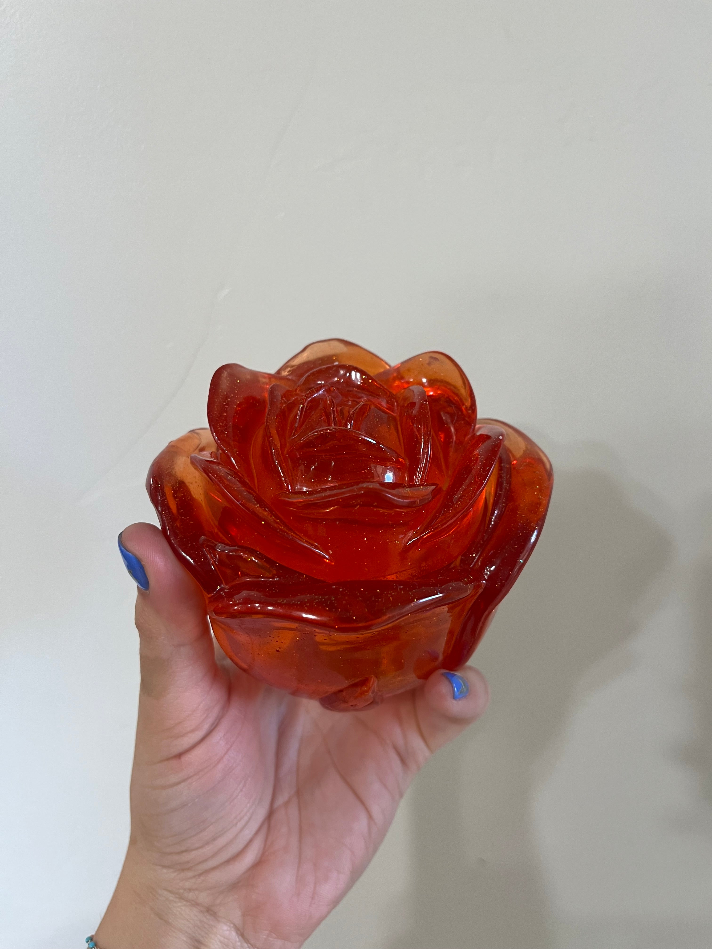 RED- Resin Rose Jar