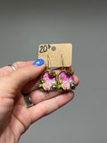 Beehive framed earrings
