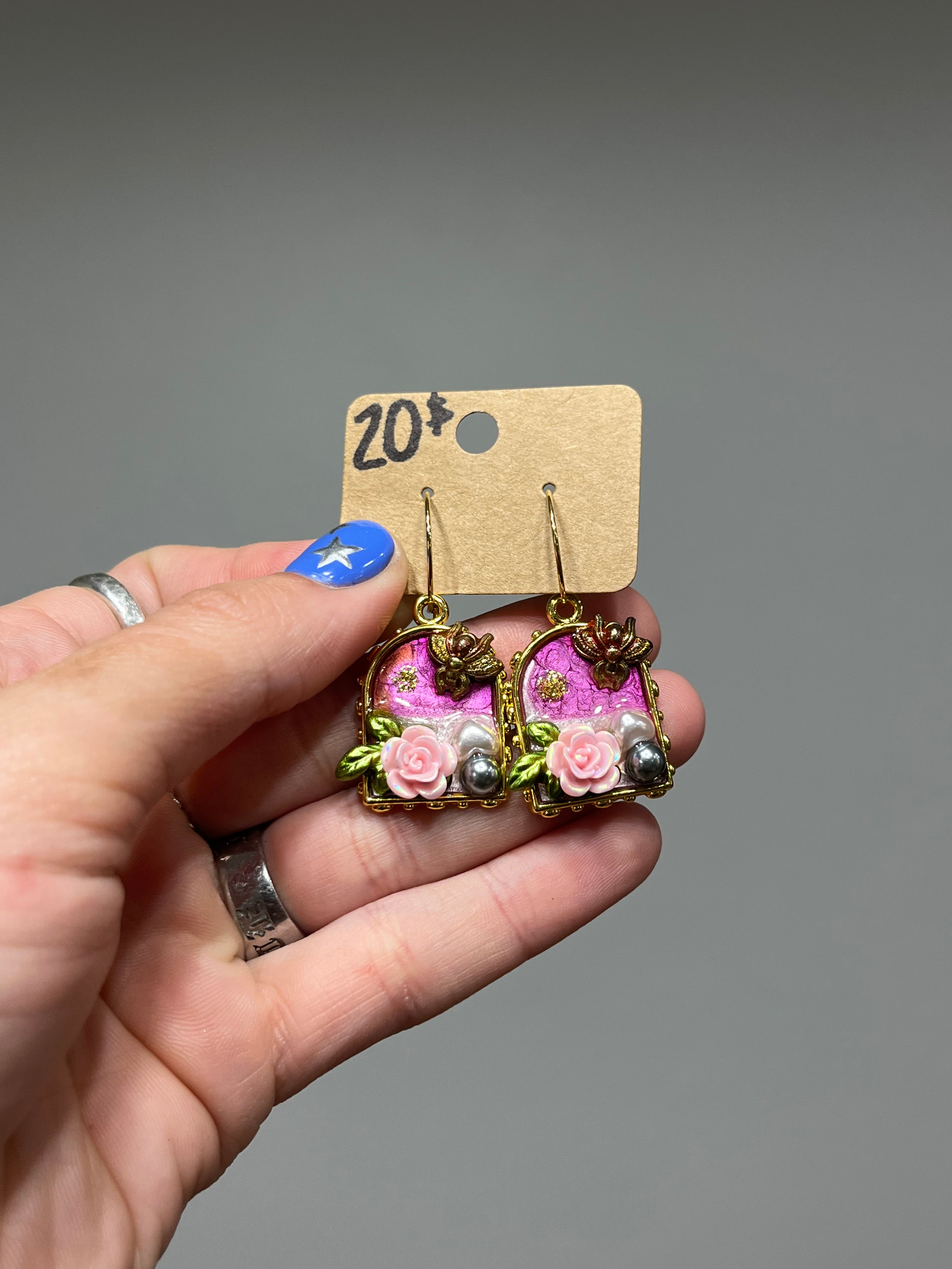 Beehive framed earrings