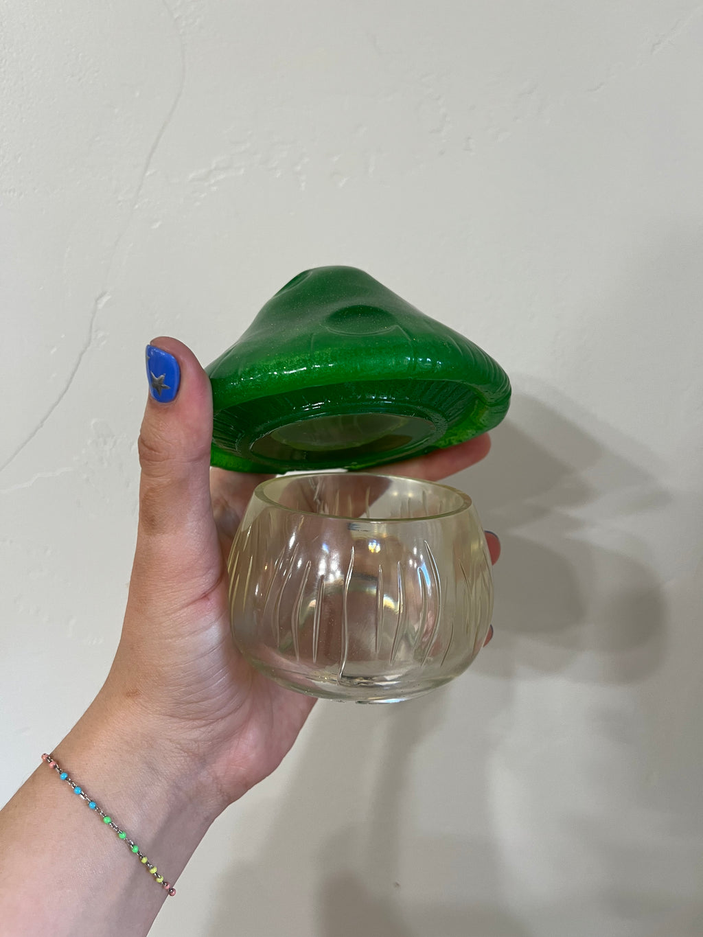 GREEN- Resin Mushroom Jar