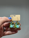 Beehive blue framed earrings