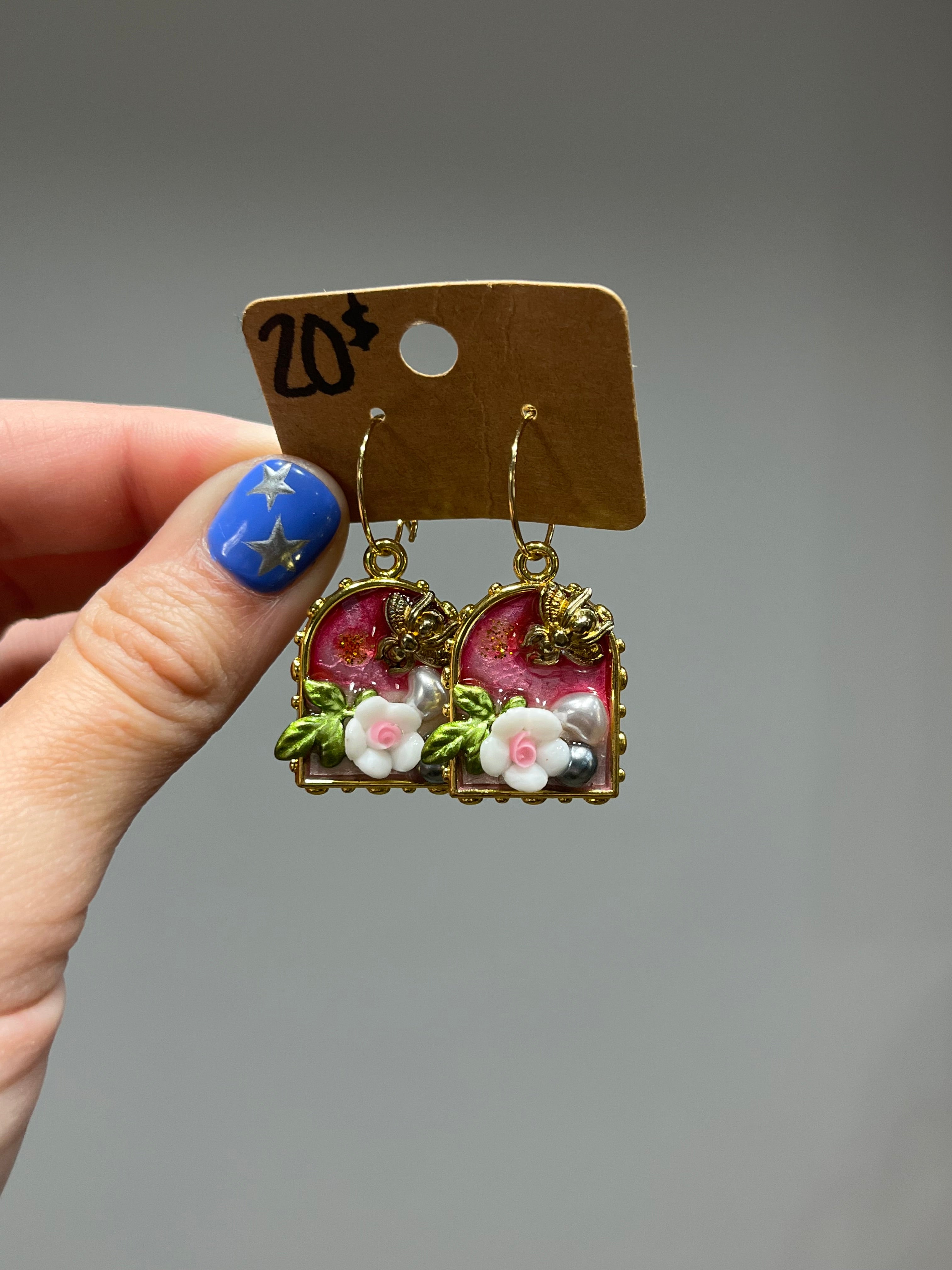 Beehive framed earrings
