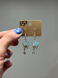 Opal blue butterfly earrings