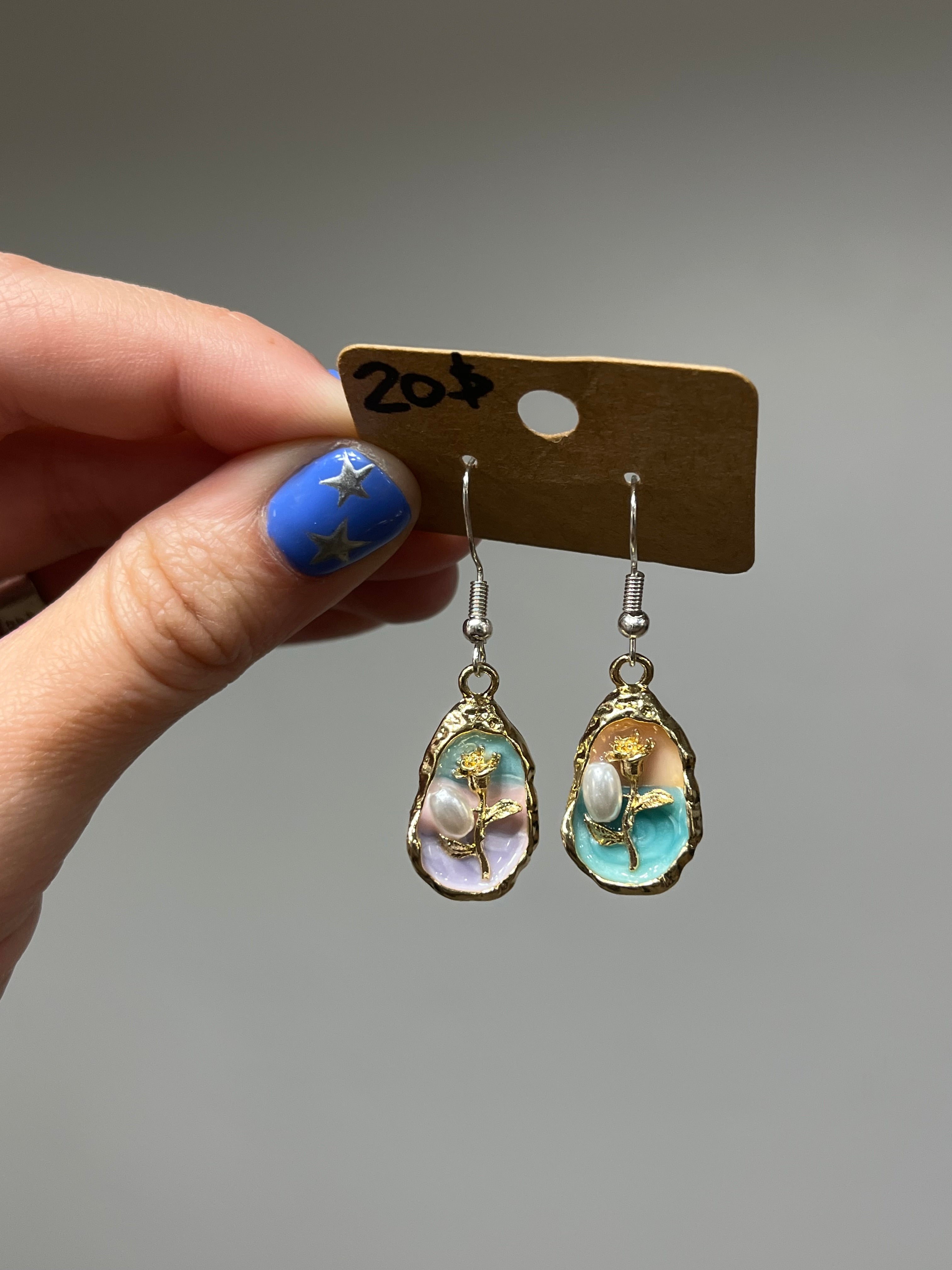 Pearled Rose Earrings