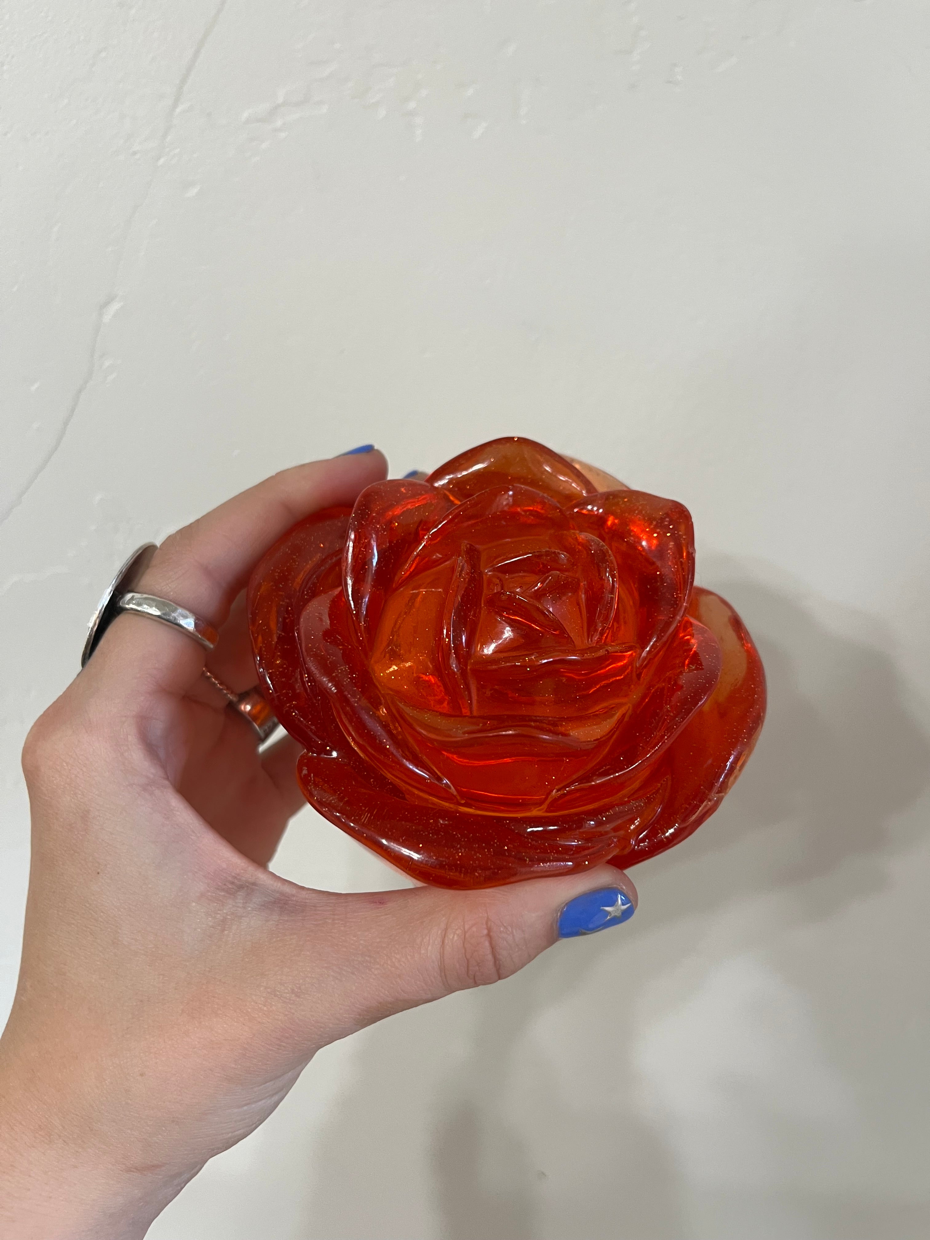 RED- Resin Rose Jar
