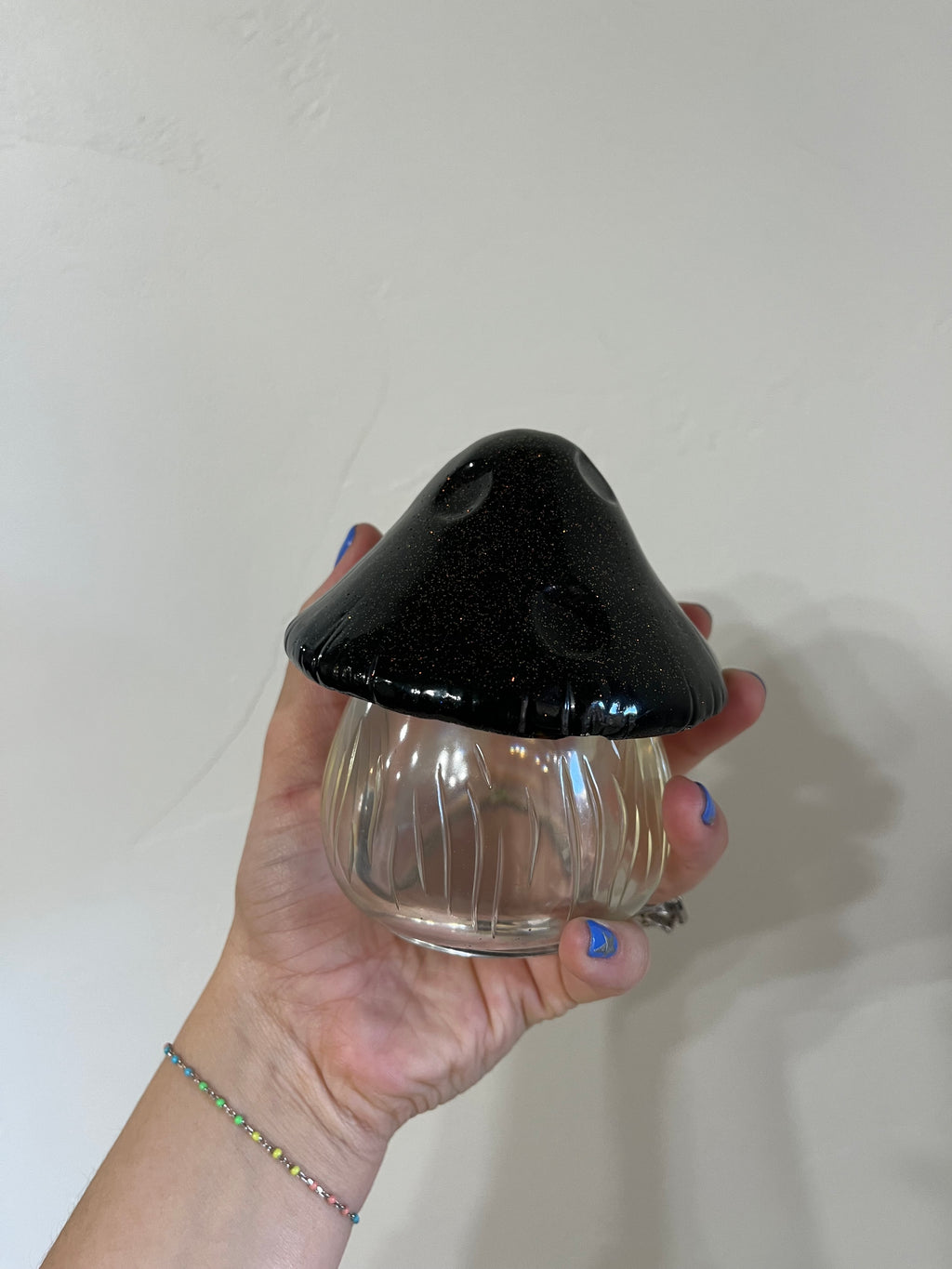 BLACK- Resin Mushroom jar
