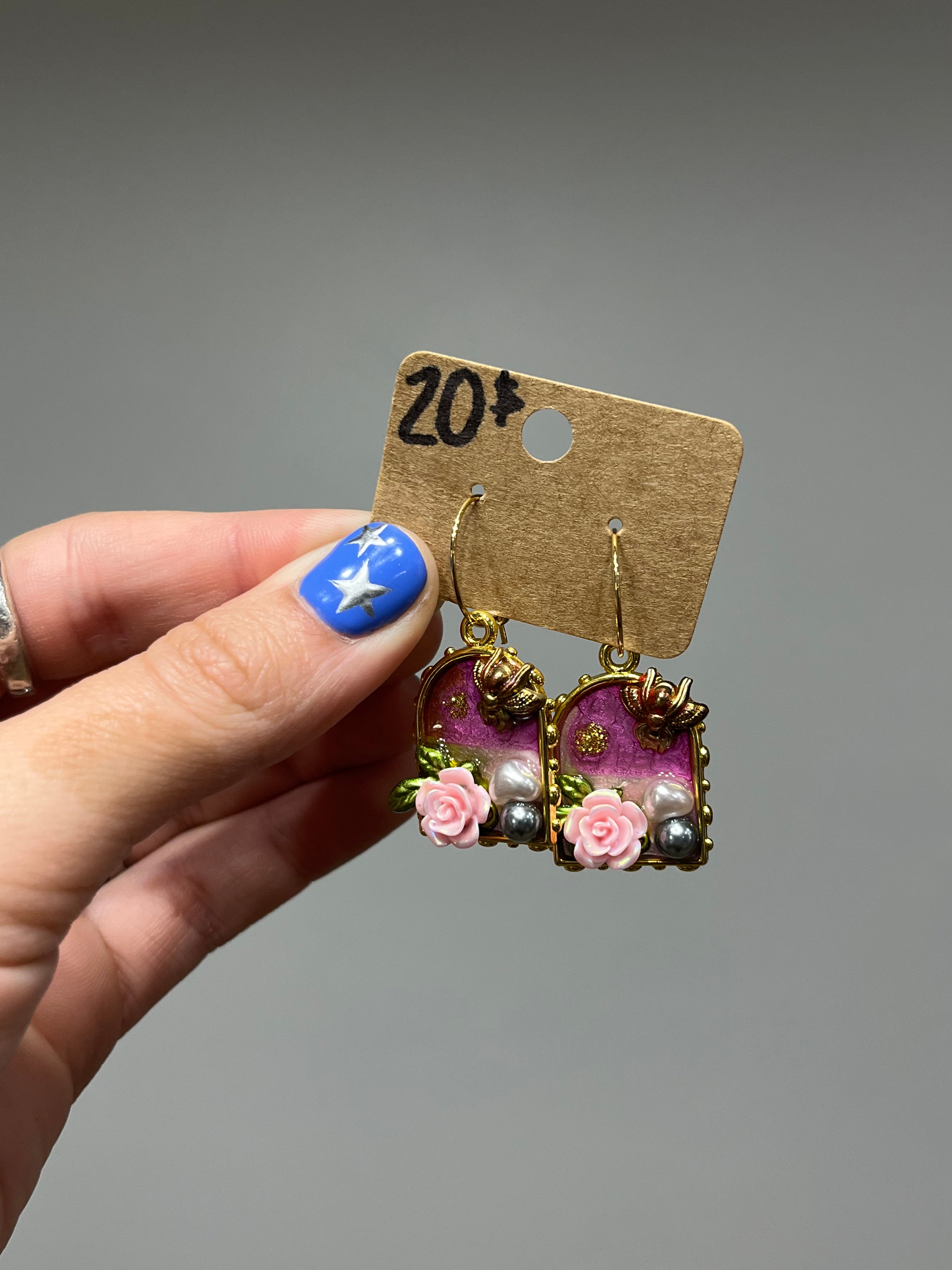 Beehive framed earrings