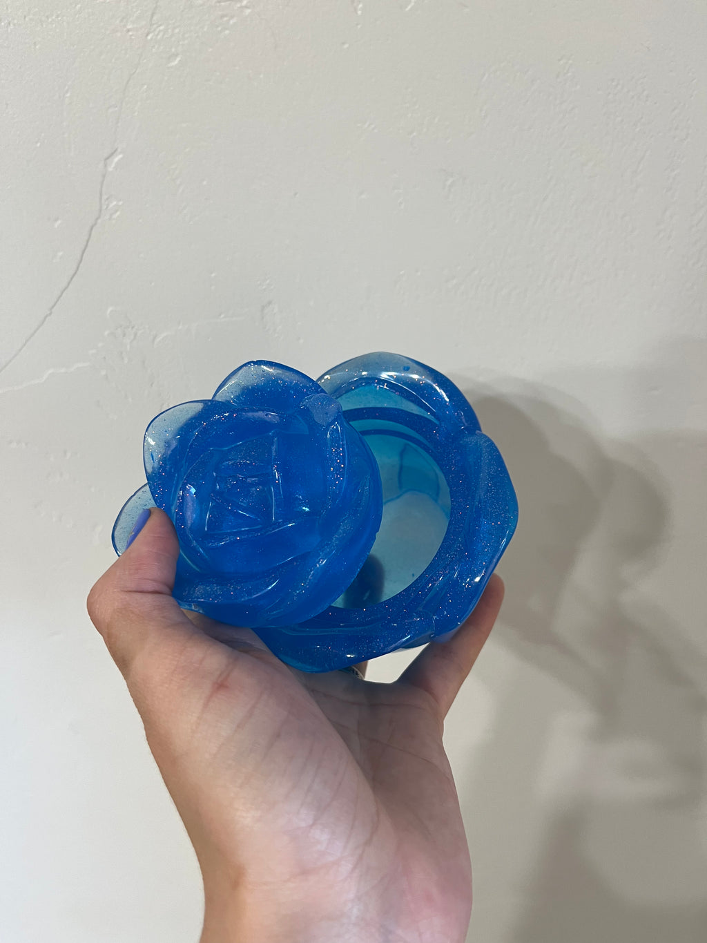 BLUE- Resin Rose Jar