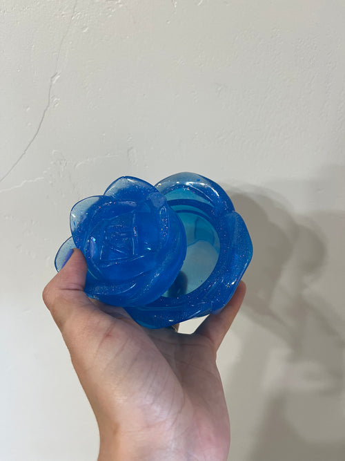 BLUE- Resin Rose Jar