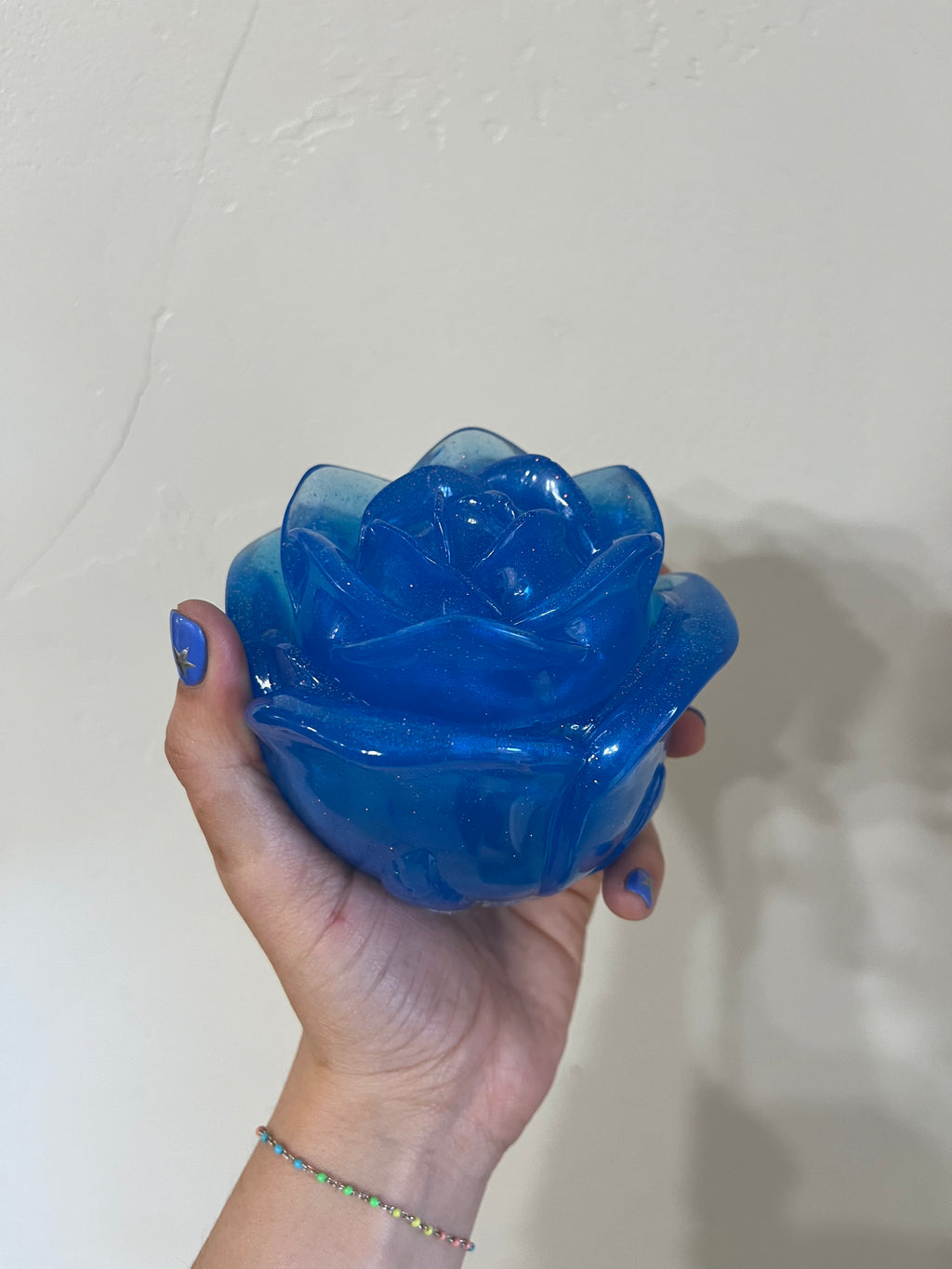 BLUE- Resin Rose Jar